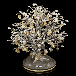 Silver-plated sculpture "Money Tree"